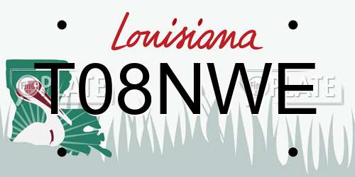 T08NWE Louisiana License Plate