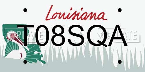 T08SQA Louisiana License Plate