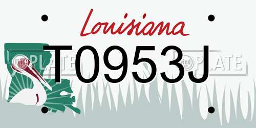 T0953J Louisiana License Plate