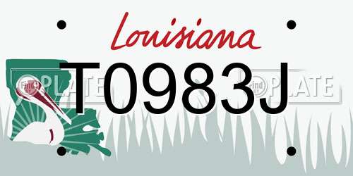 T0983J Louisiana License Plate