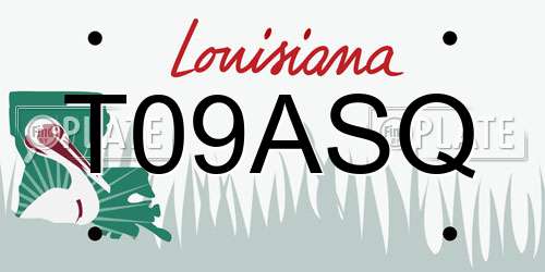 T09ASQ Louisiana License Plate