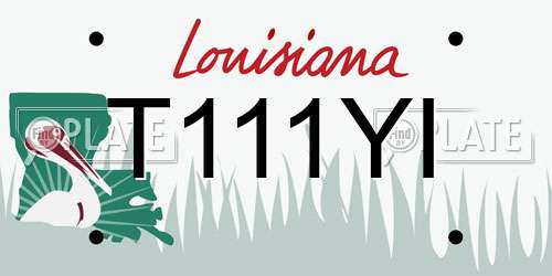 T111YI Louisiana License Plate