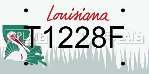 T1228F Louisiana License Plate