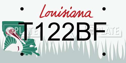 T122BF Louisiana License Plate
