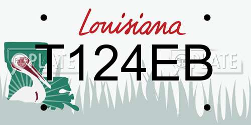 T124EB Louisiana License Plate