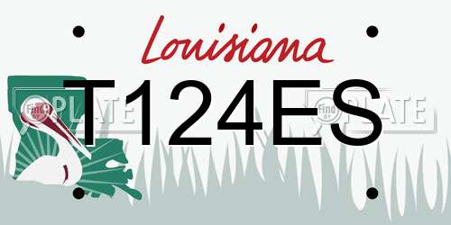 T124ES Louisiana License Plate