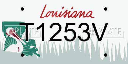 T1253V Louisiana License Plate