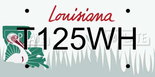 T125WH Louisiana License Plate
