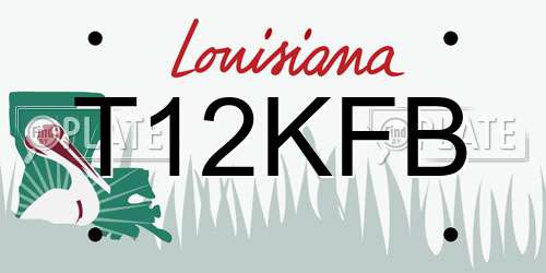 T12KFB Louisiana License Plate