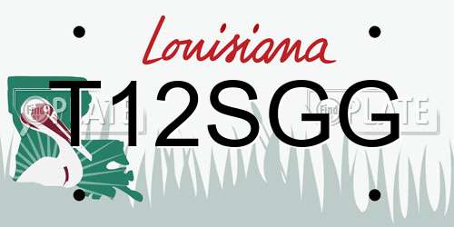 T12SGG Louisiana License Plate