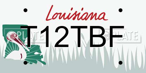 T12TBF Louisiana License Plate