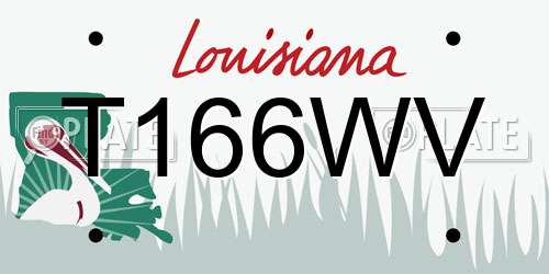 T166WV Louisiana License Plate