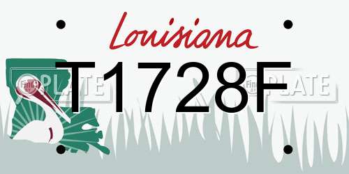 T1728F Louisiana License Plate
