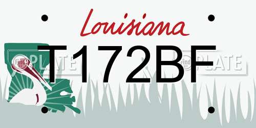 T172BF Louisiana License Plate