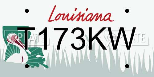 T173KW Louisiana License Plate