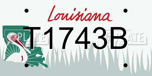 T1743B Louisiana License Plate