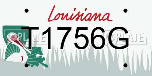 T1756G Louisiana License Plate