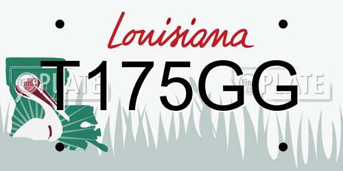 T175GG Louisiana License Plate