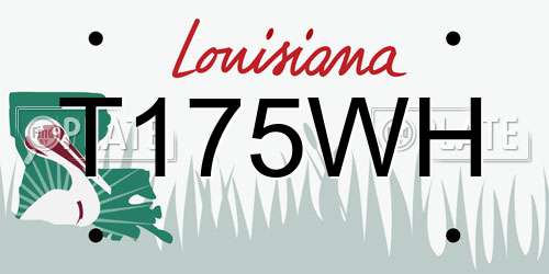 T175WH Louisiana License Plate