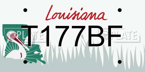 T177BF Louisiana License Plate