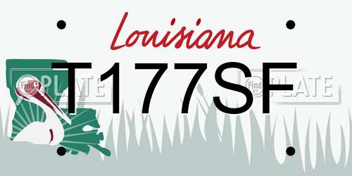 T177SF Louisiana License Plate