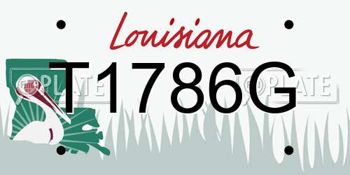 T1786G Louisiana License Plate