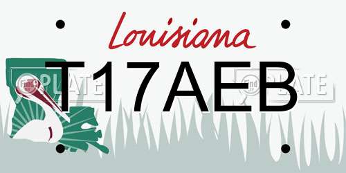 T17AEB Louisiana License Plate