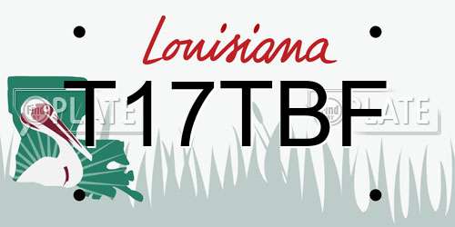 T17TBF Louisiana License Plate