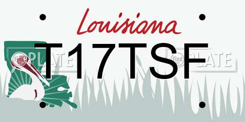 T17TSF Louisiana License Plate