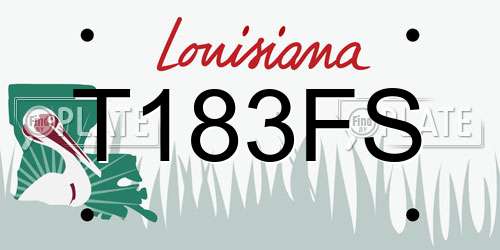 T183FS Louisiana License Plate