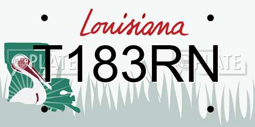 T183RN Louisiana License Plate