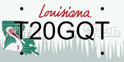 T20GQT Louisiana License Plate