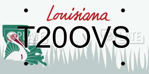 T20OVS Louisiana License Plate