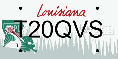T20QVS Louisiana License Plate
