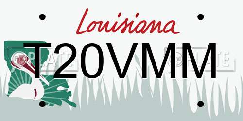 T20VMM Louisiana License Plate