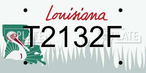T2132F Louisiana License Plate