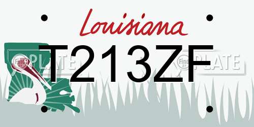 T213ZF Louisiana License Plate