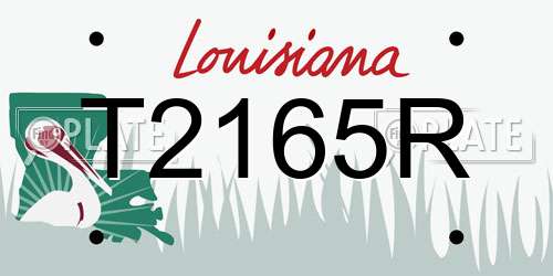 T2165R Louisiana License Plate