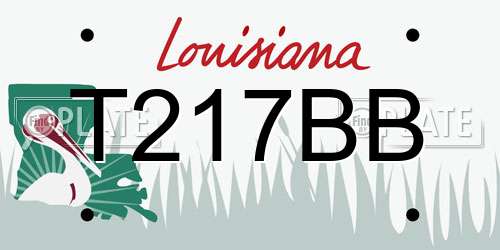 T217BB Louisiana License Plate