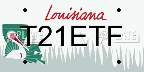 T21ETF Louisiana License Plate