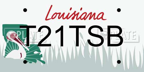 T21TSB Louisiana License Plate