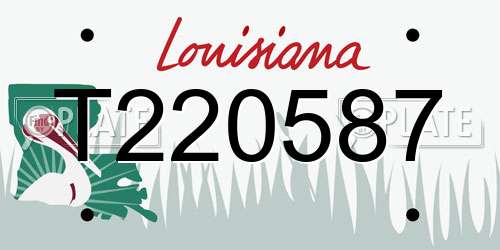 T220587 Louisiana License Plate