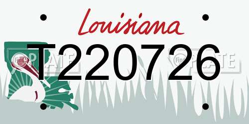 T220726 Louisiana License Plate