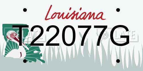 T22077G Louisiana License Plate