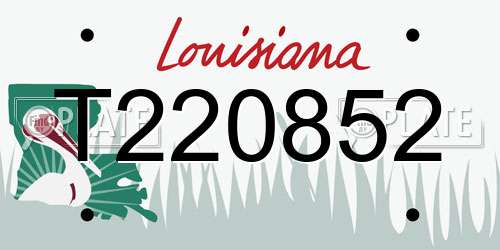 T220852 Louisiana License Plate