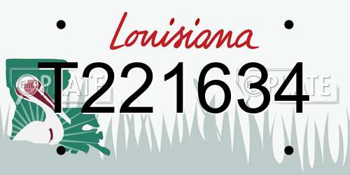 T221634 Louisiana License Plate