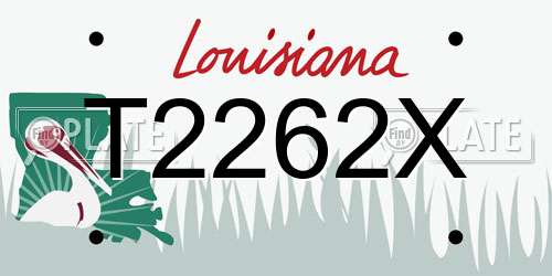 T2262X Louisiana License Plate