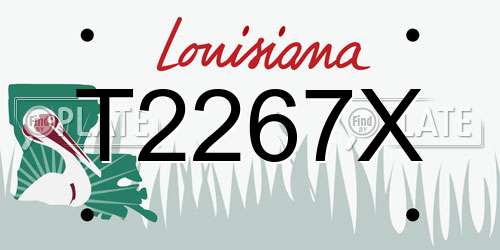T2267X Louisiana License Plate