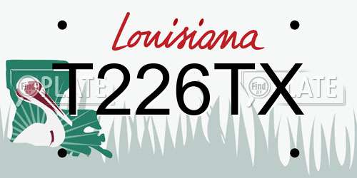 T226TX Louisiana License Plate