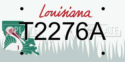 T2276A Louisiana License Plate